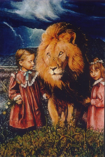 Lucy and Aslan – Art Print